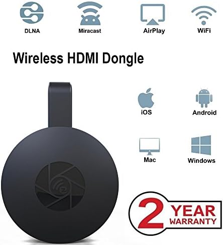 MiraScreen WiFi Display Dongle，Wireless 1080P Mini Display Receiver HDMI TV Miracast DLNA Airplay iOS/Android/Windows/Mac
