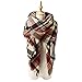 Spring Fever Large Tartan Plaid Cashmere Feel Soft Cozy Warm Lightweight Blanket Scarf Wrap Shawl Pink