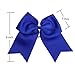 8 Inch Cheerleader Bows Ponytail Holder Solid Color Cheerleading Bows Hair Tie (Royal Blue)