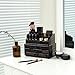 SONGMICS Makeup Organizer 4 Drawers Cosmetic Storage Display with 15 Top Compartments 2 Pieces Set Black UJMU04B
