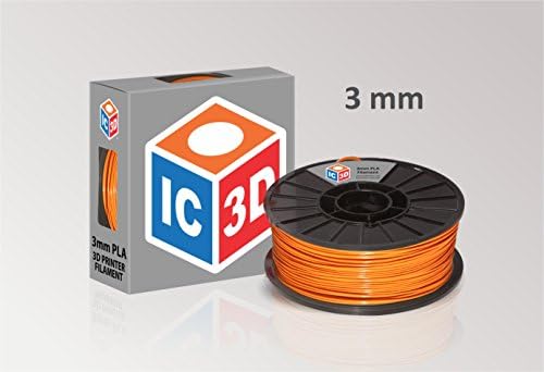 IC3D Orange 3mm PLA 3D Printer Filament - 1kg Spool - Dimensional Accuracy +/- 0.05mm - Professional Grade 3D Printing Filament - Made in USA