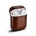 Leather Case for Apple AirPods, Classic Series - Air Vinyl Design, Protective Case Cover (Saddle Brown)