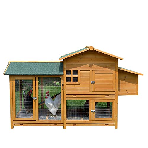 JHKGY Hühnerstall,Ark House Geflügel Run Nistkasten,Großer Hölzerner Außenkaninchen-Hühnerstall,Mit Lüftungstür…