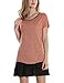 Timeson Women's Short Sleeve Pleated Chiffon Hem Loose T-Shirt Tunic Top (XXX-Large, Orange)