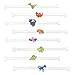 Mini Dinosaur Birthday Party Favor Bracelets Keychains Goodie Bag Fillers, 32pc Set