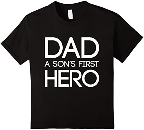 unisex-child Dad a son's first Hero Shirt 6 Black