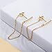 Chain Earrings for Women Gold Dangle Earrings For Women Hypoallergenic Gold Plated Earrings for Women Sterling Silver Gold Stud Earrings for Women (6cm-Gold)