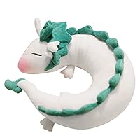 IXI Dragon Plush Doll Toy Pillow - Anime Cute White Dragon Neck U-Shape Pillow Lovely Dragon Stuffed Toy Soft and Huggable Plush Perfect Chrismas Birthday Gift Home Decoration