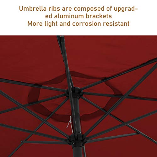 BMOT Ø 300 cm Aluminum Sonnenschirm Marktschirm Gartenschirm Terrassenschirm Sonnenschutz UV 40+ – Bild 8