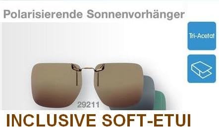 Eschenbach 29213 Sun Glasses Sunglasses Glasses Clip Clip Green 15% transmission – UV 400 – 100% UV Protection – Includes Soft Case