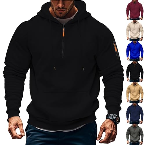 Hoodies for Men UK Mens Hoodies Zip Up Men's Autumn Winter Patchwork Color Casual Coat Sweatshirt Long Sleeve Casual Jacket Pockets Coats Fleece Hoodie Men Sweatshirt Soft and comfy Mens sweatshirts