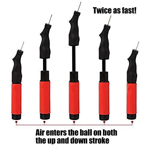 Taisk Ball Pump Dual Action Hand Pump with 6 Needles Portable Fast Push and Pull Ball Inflator Perfect for Rugby, Soccer, Football, Volley Sport Ball Inflation and More