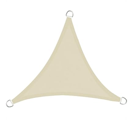 Greenbay Creme Sonnensegel Sonnenschutz Segel für Balkon Terrasse Camping Garten | UV-Schutz PES Polyester | Dreieck 2x2x2m