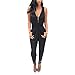 Weixinbuy Women's V Neck Clubwear Casual Romper Jumpsuit Pants Party Dress XL Black