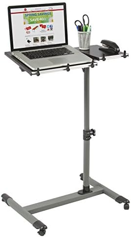 Rolling Laptop Table W/ Tilting Tabletop Overbed Desk TV Food Tray Hospital PC