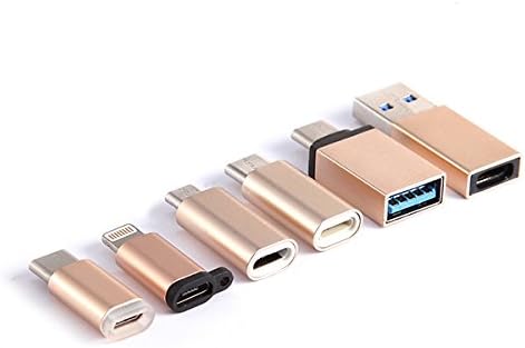 USB C Adapter,Type C Adapter,KangLongJia 6-Pack High-Speed USB Type C to USB 3.0 Adapter Converter for MacBook, ChromeBook Pixel, Nexus 5X, More(Gold)