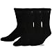 TeeHee Viscose from Bamboo Diabetic Crew Socks 3-Pack (10-13, Black)