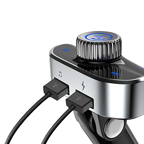 TCPF Bluetooth am FM Transmitter Receiver for Cell Phone, Wireless Aux Car Mp3 Player, Universal car Charging Adapter with Dual USB,Hands Free Calling for All Smartphones