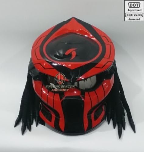 Make to Head Custom Predator Motorcycle Dot Helmet Matt Black # 3 (XL)