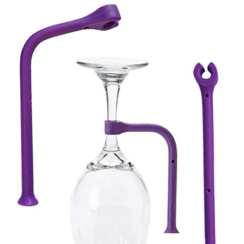 YouU Tether Silicone Dishwasher Attachment Silicone Stemware Saver Flexible Stemware Holder Dishwasher Wine Glass Protector (Purple/8 pcs)