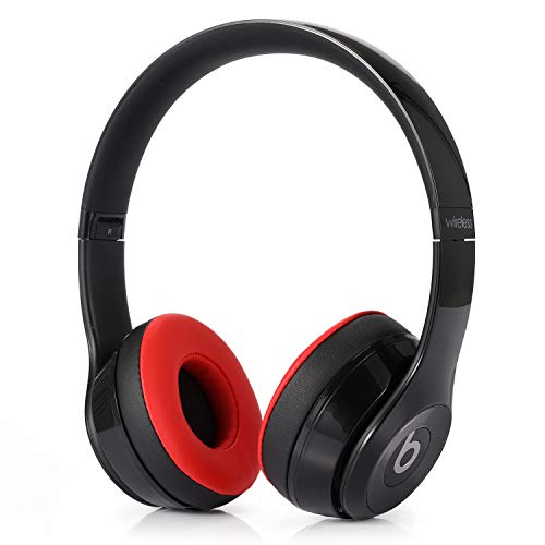 Beats Solo 2 3 Earpad Replacement,Cypher.V Ear Cushion Pads Compatible with Solo 2.0 3.0 Wireless Headphones by Dr. Dre 1 Pair (Red Black)