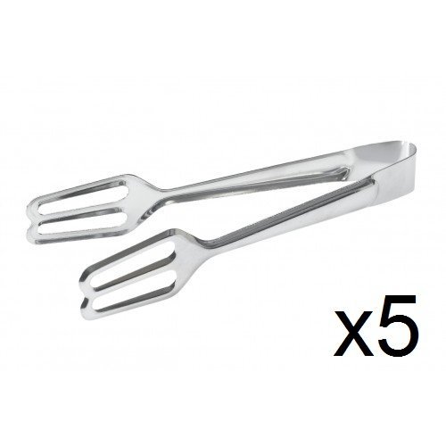 Multi-Purpose Stainless Steel Serving Tongs - Pack Of 5