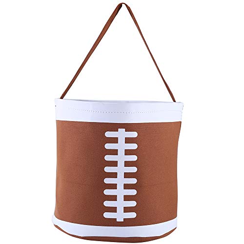 E-FirstFeeling Football Basket Easter Basket Easter Hunt Bag for Kids Candy Gift Bucket Tote Christmas Bag (Football)