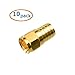 Cable Matters 10-Pack Gold Plated F-Type Crimp-On Coaxial RG6 Connector