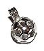 Soccer Ball Bead Cage - Old School Geekery TM Brand Jewelry Making Supplies - Hollow Silver Plated Bead Cage Pendant - Add your own Pearls, Stones, Rock to Cage, or add Perfume and Essential Oils to Create a Scent Diffusing Necklace