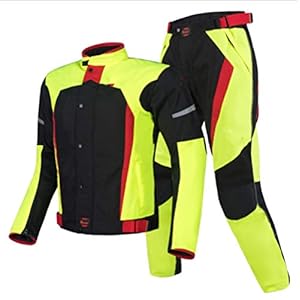 NCBH 2 Stuk Pak Motorbike Racing Suit Waterdichte en Ademend Motorfiets Reflecterende Rijkleding met Afneembare Katoen…