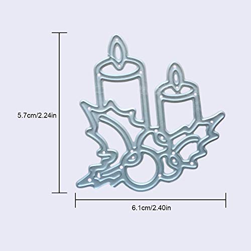 Christmas Burning Candle Metal Cutting Dies Stencils DIY Embossing - Thumbnail 4