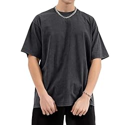 KEEPSHOWING Mens Oversized T Shirts Acid Wash T