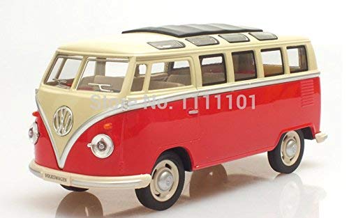 Brand New 1/24 Scale Car Toys 1962 Volkswagen Classic Hippy Bus Diecast Pull Back Metal Model Car Toy For Gift Children Adult