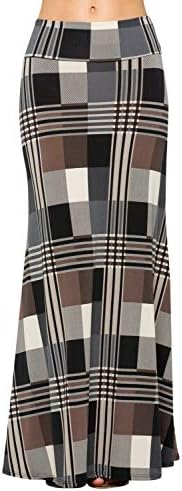 Junky Closet Women's Foldover High Waisted Floor Length Maxi Skirt