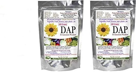 Plantmor Organic Fertilizers & Pesticides DAP Diammonium Phosphate granules 400 Grams Pack of 2 Garden Fertilizer for All Types of Vegetable, Fruits, Leafy & Flower Plants
