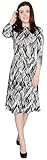 Baby'O Women's Printed Fit and Flare Midi Length Dress