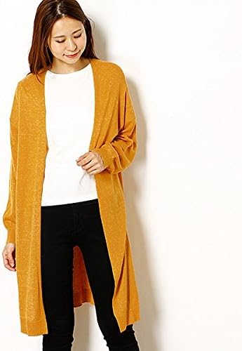 Amazon イーハイフンワールドギャラリー E Hyphen World Gallery ウォッシャブルロングカーディガン 140マスタード F カーディガン ボレロ 通販
