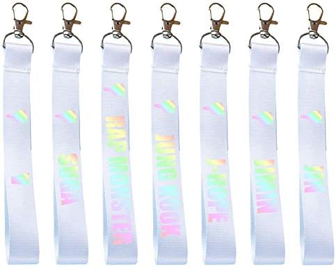 YEeyuTrwd BTS Wristlet Keychain Hand Wrist Lanyard with Lobster hook and Keyring for Key Fob, Key, ID Badge Holder, USB, Purse