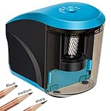 Electric Pencil Sharpener, Kishgo Pencil Sharpener Heavy Duty Helical Blade for No. 2 and Colored Pencils, USB/Battery Operated Small Electric Sharpener for Office Classroom Home Kids Artists