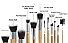 Makeup Brush Set Suntop12 Pcs Professional Bamboo Handle Premium Synthetic Cosmetics Face Eye Shadow Eyeliner Foundation Blush Lip Powder Liquid Cream Brush Handmade Makeup Brushes Kit（Black Case Bag）