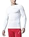 TSLA Men's UPF 50+ Compression Shirts, Cool Dry Long Sleeve Athletic Tops, Sports Baselayer Workout Shirt, Zero White, Medium