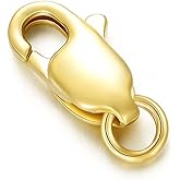 18K Yellow Gold Clasp for DIY Necklace Bracelet Jewelry Making, Lobster Clasp Extender Necklace Clasp Connector Bracelet Extension (Style 3)