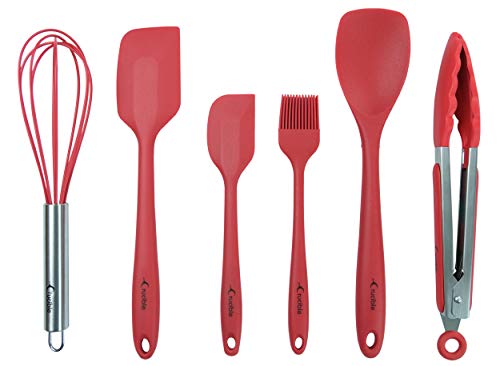 Utensils Set, 12-Piece Complete Silicone Baking & Cooking Kitchen Tools Set, Cookware Set, BBQ, Kitchen Gadgets - Red - Utensilios de Cocinas - Thumbnail 2