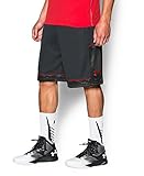 Under Armour Men's Baseline Basketball Shorts, Black (002)/Red, X-Large