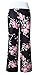 Artfish Women Loose Baggy Yoga Long Pants Floral Printed Trousers (L, Black)