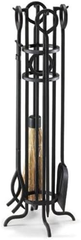 Arts and Crafts 5 Piece Iron Fireplace Tool Set