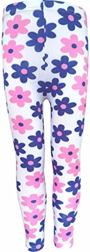 Girls' Leggings 2-10 Years Toddler Kids Flower Tights Pants Babys Elastic Trousers Britches(110#,WHITE)