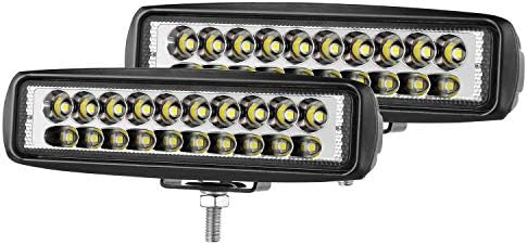 SWATOW 4x4 LED Light Bar, 2pcs 46W 6 inch Spot LED Work Light Dual Row Light Pods Off Road Driving Light Fog Lamp Waterproof for Truck Car ATV Boat