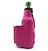 Beer Bottle Chuggie With Two Pockets, Holds Phone, Keys and Accesories, 3mm High Quality Neoprene (Pink)