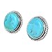 Turquoise Earrings 925 Sterling Silver & Genuine Turquoise (Select style) (Round)